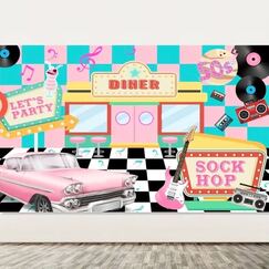 50's Sock Hop Diner Backdrop
