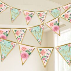 Mint To Be Floral Flag Banner