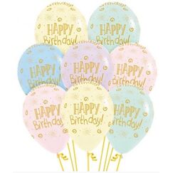 Matte Pastel Birthday Sunshine Balloons - pk12