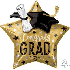 Congrats Grad Cap & Diploma Star Balloon (71cm)