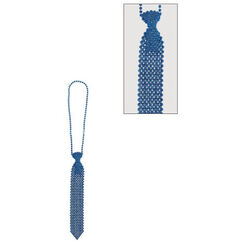 ! Blue Bead Tie Necklace