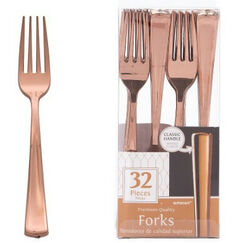 Metallic Rose Gold Cutlery Set for 8