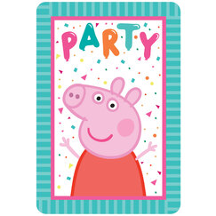 Peppa Pig Confetti Party Postcard Invitations