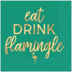 Eat Drink Flamingle Small Napkins - pk16