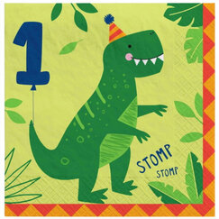 Dino-Mite 1st Birthday Napkins - pk16