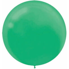 Festive Green 60cm Round Balloons - pk4
