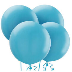 Caribbean Blue 60cm Round Balloons - pk4
