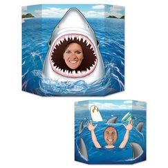 Double Sided Shark Photo Op Prop Stand Up