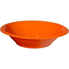 ! Orange Re-usable Plastic Bowls - pk20