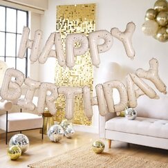 Gold Party Birthday Balloon Banner