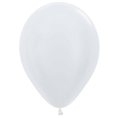 White 30cm Satin Balloons (pk25)