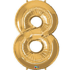 Number 8 Balloon - Gold