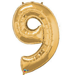 Number 9 Balloon - Gold