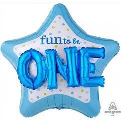 3D Blue Fun To Be One Balloon (91cm)