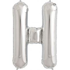 Letter H Megaloon Balloon - Silver