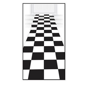 Checkered Black & White Floor Runner