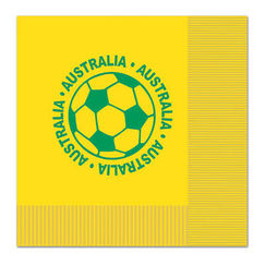 Large Soccer Australia Napkins - pk16