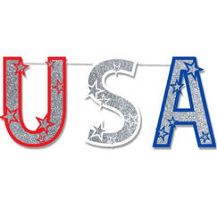 Glittered USA Banner