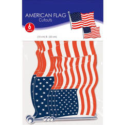 American Flag Cutouts (pk6)