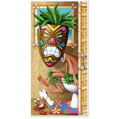 Tiki Luau Toilet Door Cover