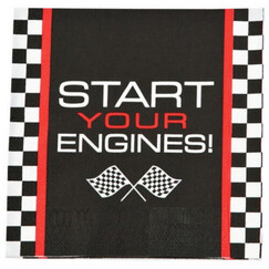 Race Car Checker Napkins (pk16)