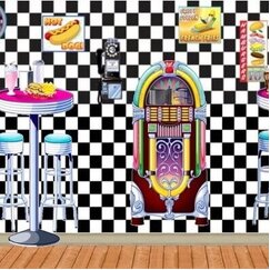 1950's Diner Wall Backdrop Kit 