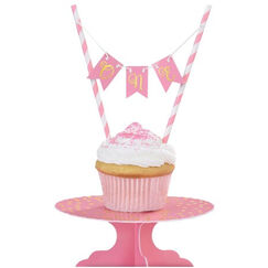 Gold & Pink 1st Birthday Mini Cake Stand Kit
