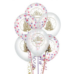 Princess Confetti Clear Balloons - pk6