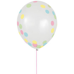 Pretty Pastels Confetti Clear Balloons - pk6
