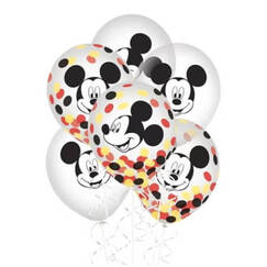 Mickey Confetti Clear Balloons - pk6