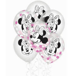 Minnie Confetti Clear Balloons - pk6