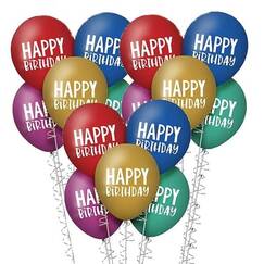 Happy Birthday Dots Balloons - pk15