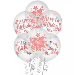 Free Spirit Birthday Confetti Clear Balloons - pk6