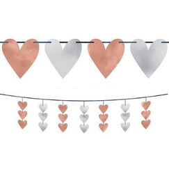 Rose Gold Hearts Banners - pk2