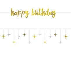 Gold & Silver Birthday Banners - pk2
