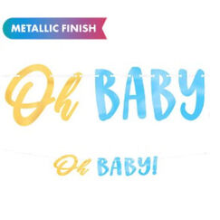 Oh Baby Banner - Blue