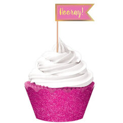 Pink Hot Stamped Cupcake Kit for 24