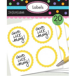 Yellow Scalloped Blank Sticker Labels - pk20
