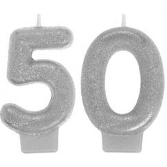 Silver Glitter 50 Candles