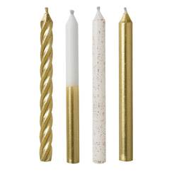 Metallic Gold Candles (8cm) - pk12