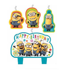 Minions Mini Birthday Candles - pk4