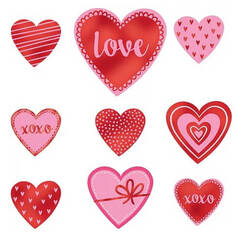 Love Heart Cutouts (pk9)