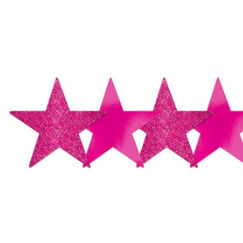 Bright Pink Glitter Star Cutouts (12.7cm) - pk5