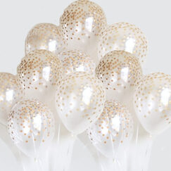 Gold Dots On CLEAR Balloons (pk12)