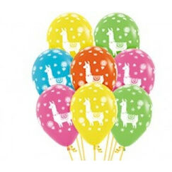 Assorted Llama Balloons - pk12