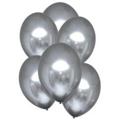 Silver 30cm Reflex Balloons - pk12