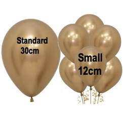 Gold Small 12cm Reflex Balloons - pk50
