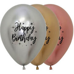 Birthday 30cm Reflex Balloons - pk12