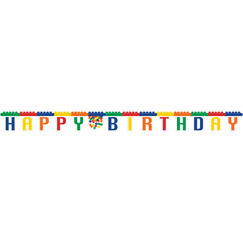 Block Party Happy Birthday Jointed Banner 18cm x 2.3m