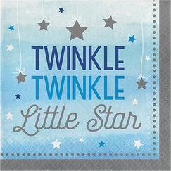 Large Blue Twinkle  Little Star Napkins - pk16